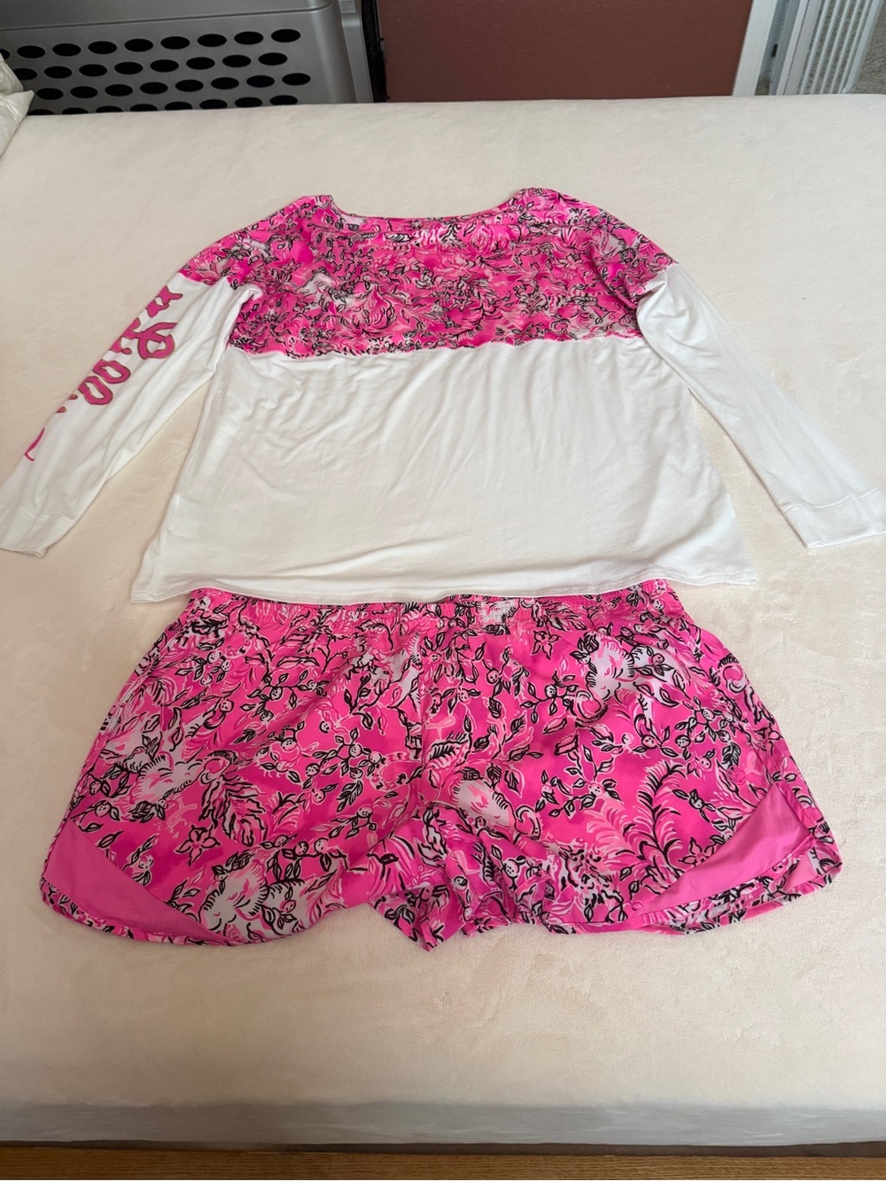 Lilly Pulitzer Pink & White Floral Two-Piece Pajama Set